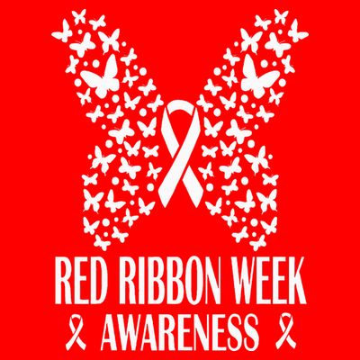 We Wear Red Ribbon Week Drug free Red Ribbon Week Awareness T-Shirt