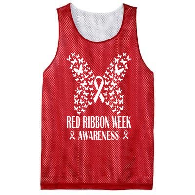 We Wear Red Ribbon Week Drug free Red Ribbon Week Awareness Mesh Reversible Basketball Jersey Tank