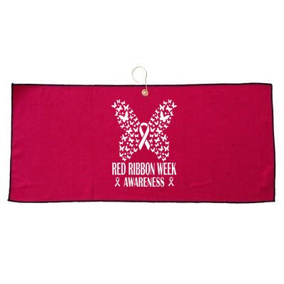 We Wear Red Ribbon Week Drug free Red Ribbon Week Awareness Large Microfiber Waffle Golf Towel