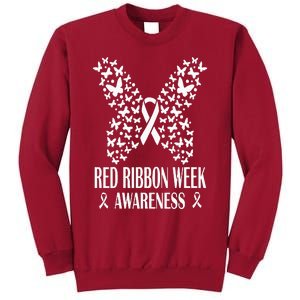 We Wear Red Ribbon Week Drug free Red Ribbon Week Awareness Tall Sweatshirt