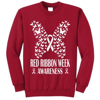 We Wear Red Ribbon Week Drug free Red Ribbon Week Awareness Tall Sweatshirt