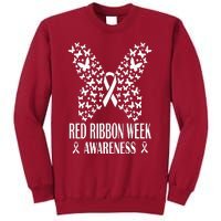 We Wear Red Ribbon Week Drug free Red Ribbon Week Awareness Tall Sweatshirt