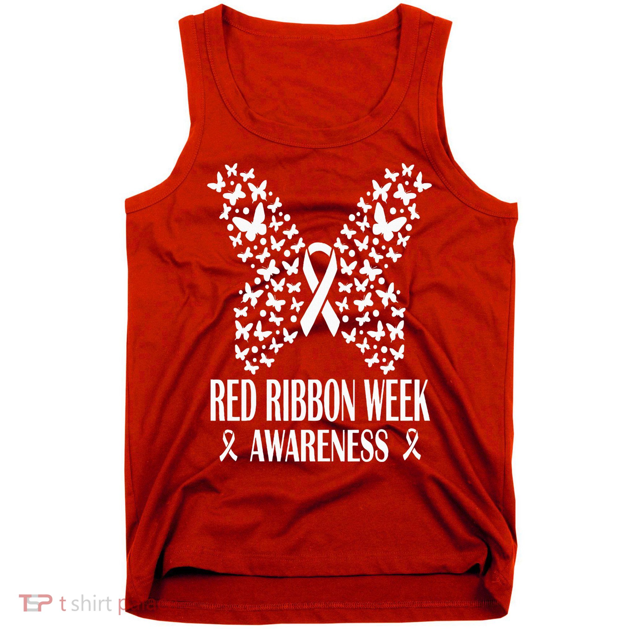 We Wear Red Ribbon Week Drug free Red Ribbon Week Awareness Tank Top