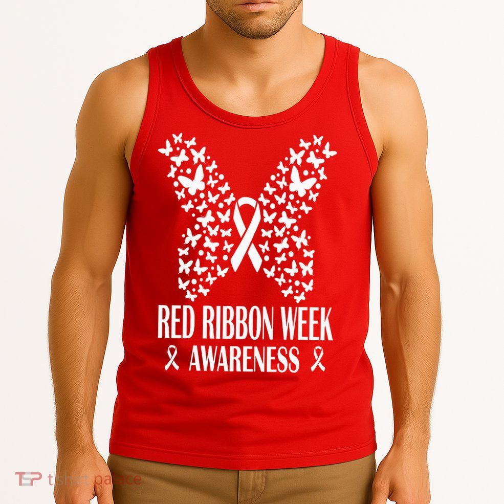 We Wear Red Ribbon Week Drug free Red Ribbon Week Awareness Tank Top