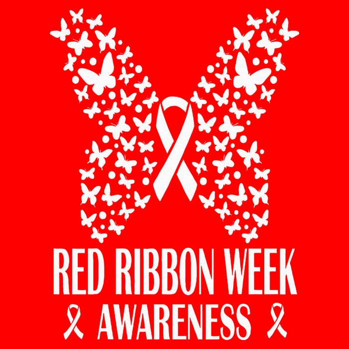 We Wear Red Ribbon Week Drug free Red Ribbon Week Awareness Golf Towel