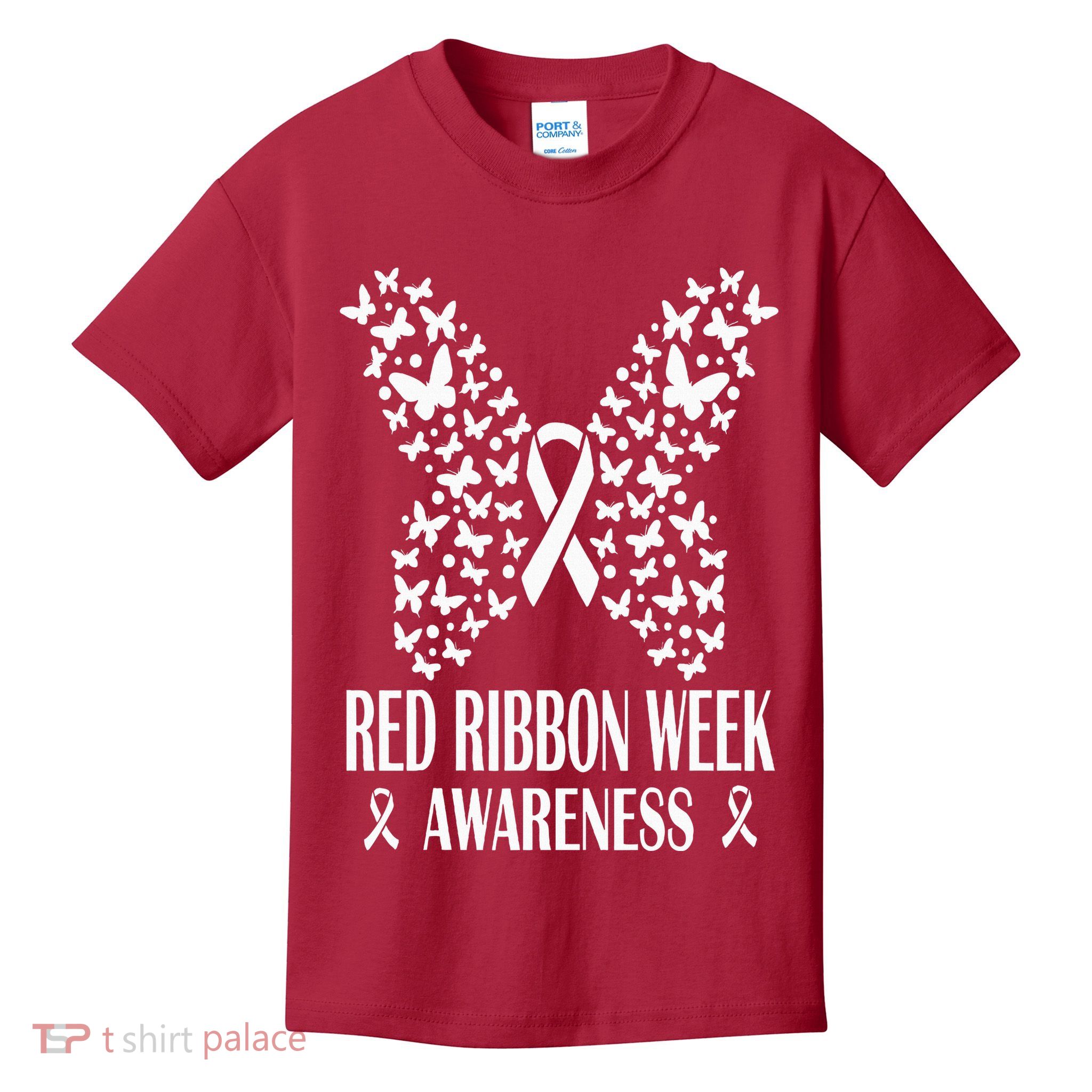 We Wear Red Ribbon Week Drug free Red Ribbon Week Awareness Kids T-Shirt