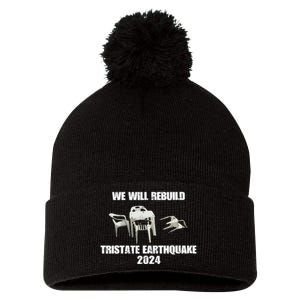 We Will Rebuild Tristate Earthquake 2024 I Survived Pom Pom 12in Knit Beanie