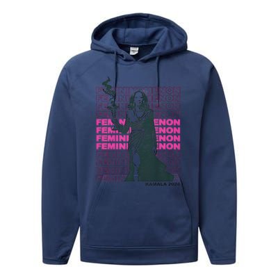 What We Really Need Is A Femininomenon Tees Femininomenon Kamala Harris 2024 Performance Fleece Hoodie