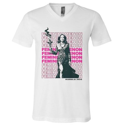 What We Really Need Is A Femininomenon Tees Femininomenon Kamala Harris 2024 V-Neck T-Shirt