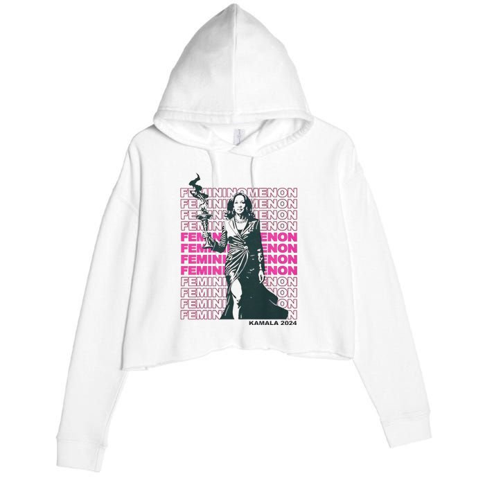 What We Really Need Is A Femininomenon Tees Femininomenon Kamala Harris 2024 Crop Fleece Hoodie