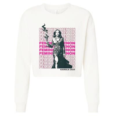 What We Really Need Is A Femininomenon Tees Femininomenon Kamala Harris 2024 Cropped Pullover Crew