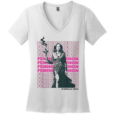 What We Really Need Is A Femininomenon Tees Femininomenon Kamala Harris 2024 Women's V-Neck T-Shirt