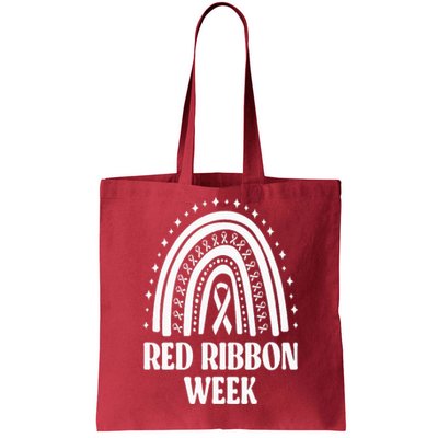 We Wear Red Ribbon Week Drug free red ribbon week Tote Bag