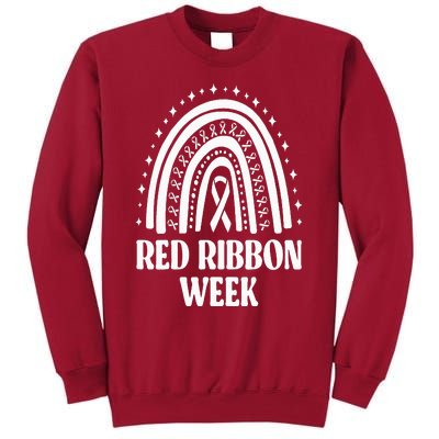 We Wear Red Ribbon Week Drug free red ribbon week Tall Sweatshirt