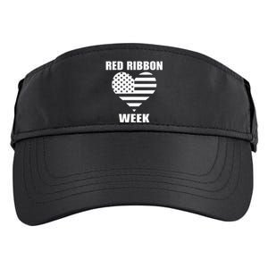 We Wear red For Red Ribbon Week Awareness American Flag Adult Drive Performance Visor