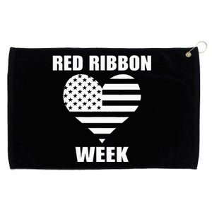 We Wear red For Red Ribbon Week Awareness American Flag Grommeted Golf Towel