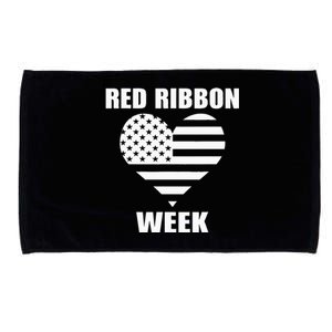 We Wear red For Red Ribbon Week Awareness American Flag Microfiber Hand Towel