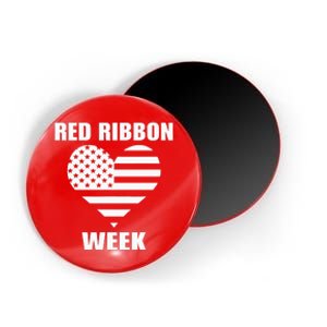 We Wear red For Red Ribbon Week Awareness American Flag Magnet