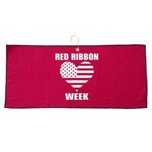 We Wear red For Red Ribbon Week Awareness American Flag Large Microfiber Waffle Golf Towel