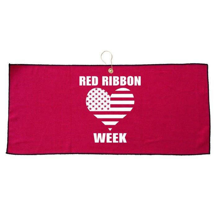 We Wear red For Red Ribbon Week Awareness American Flag Large Microfiber Waffle Golf Towel