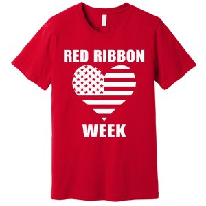 We Wear red For Red Ribbon Week Awareness American Flag Premium T-Shirt