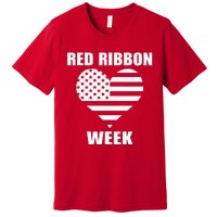 We Wear red For Red Ribbon Week Awareness American Flag Premium T-Shirt