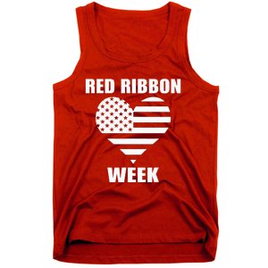 We Wear red For Red Ribbon Week Awareness American Flag Tank Top