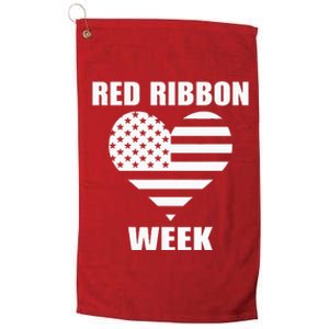 We Wear red For Red Ribbon Week Awareness American Flag Platinum Collection Golf Towel