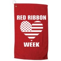 We Wear red For Red Ribbon Week Awareness American Flag Platinum Collection Golf Towel