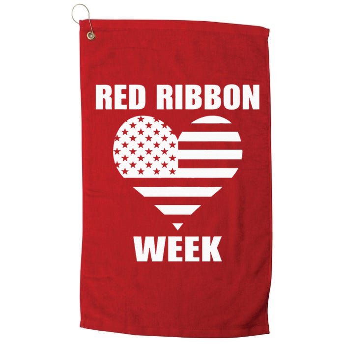 We Wear red For Red Ribbon Week Awareness American Flag Platinum Collection Golf Towel