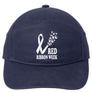 We Wear Red Ribbon Week Drug free Red Ribbon Week Awareness 7-Panel Snapback Hat