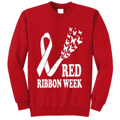 We Wear Red Ribbon Week Drug free Red Ribbon Week Awareness Sweatshirt