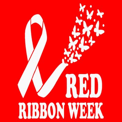 We Wear Red Ribbon Week Drug free Red Ribbon Week Awareness T-Shirt
