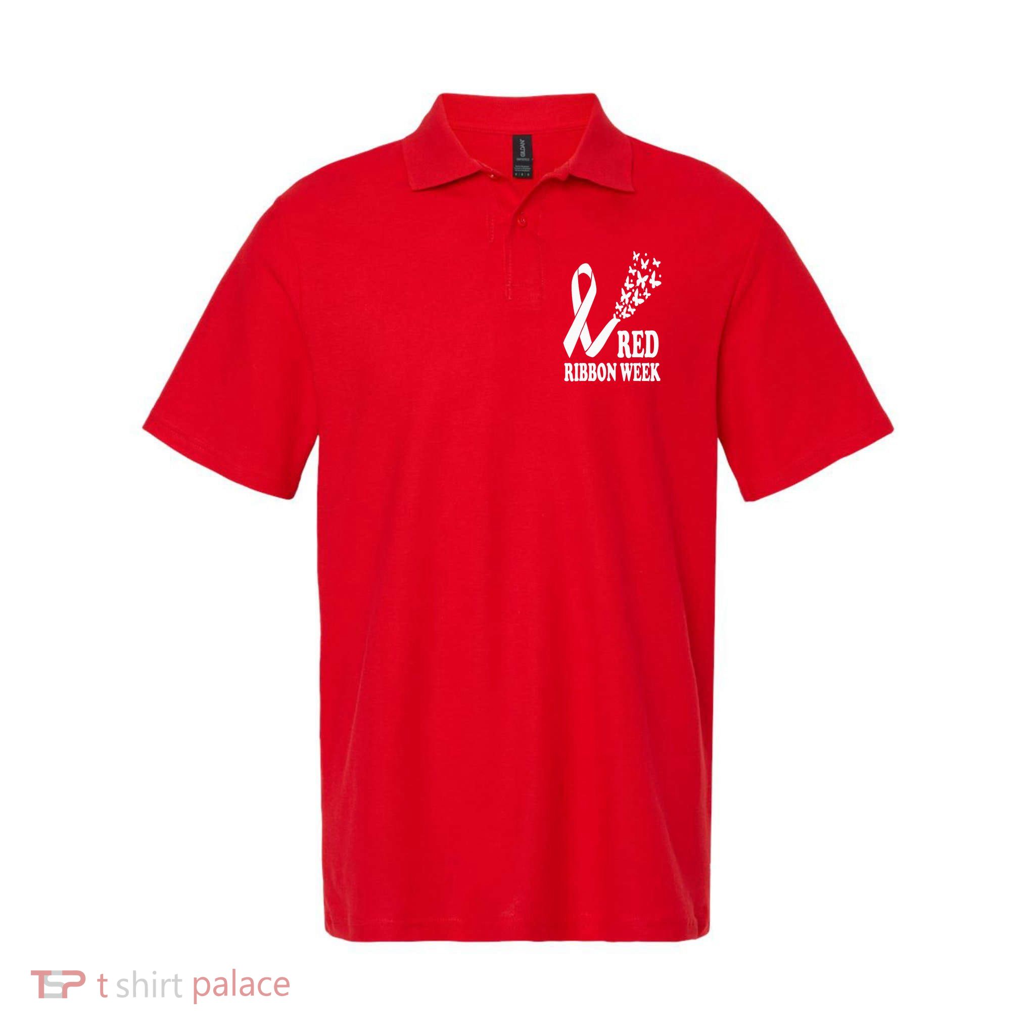 We Wear Red Ribbon Week Drug free Red Ribbon Week Awareness Polo