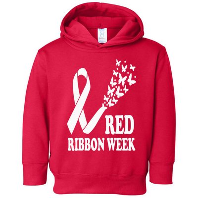 We Wear Red Ribbon Week Drug free Red Ribbon Week Awareness Toddler Hoodie