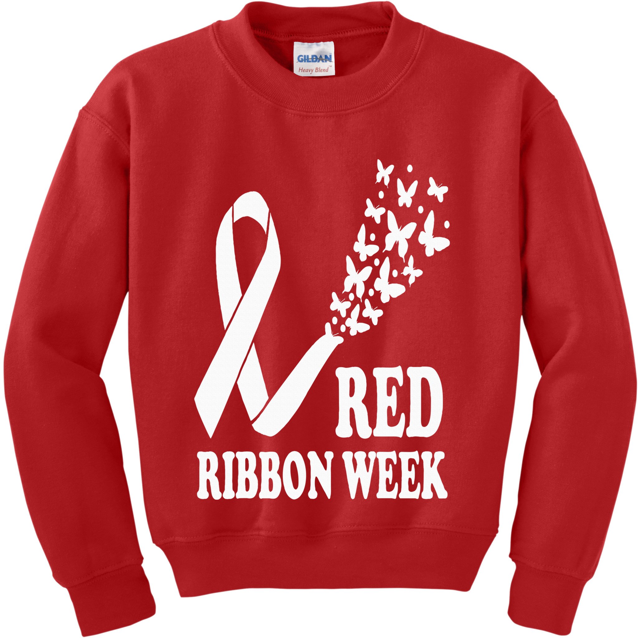 We Wear Red Ribbon Week Drug free Red Ribbon Week Awareness Kids Sweatshirt