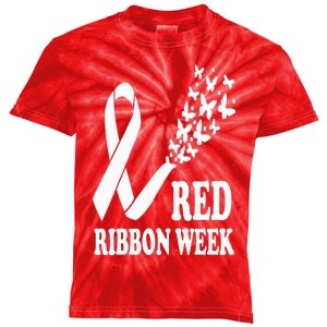 We Wear Red Ribbon Week Drug free Red Ribbon Week Awareness Kids Tie-Dye T-Shirt