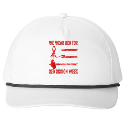 We Wear Red For Red Ribbon Week Awareness Snapback Five-Panel Rope Hat