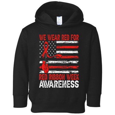 We Wear Red For Red Ribbon Week Awareness Toddler Hoodie