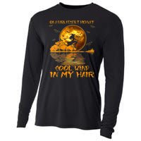 Women Witch Riding Brooms On A Dark Desert Highways Halloween Cooling Performance Long Sleeve Crew