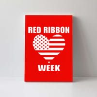 We Wear red For Red Ribbon Week Awareness American Flag Canvas