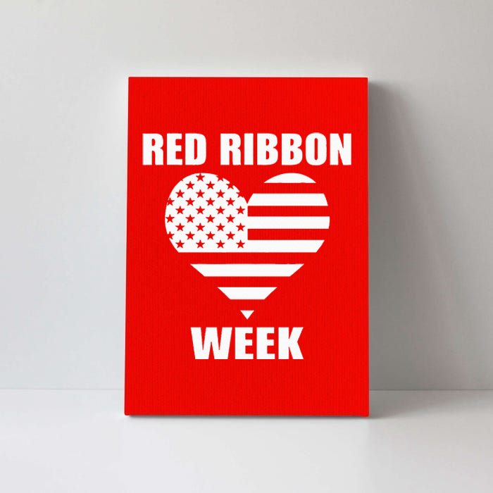 We Wear red For Red Ribbon Week Awareness American Flag Canvas