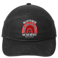 We Wear Red Dyslexia Awareness Month Dyslexia Boho Rainbow 7-Panel Snapback Hat