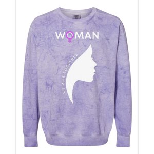 Woman We Rise Together, Gender Equality, Women's Rights Colorblast Crewneck Sweatshirt