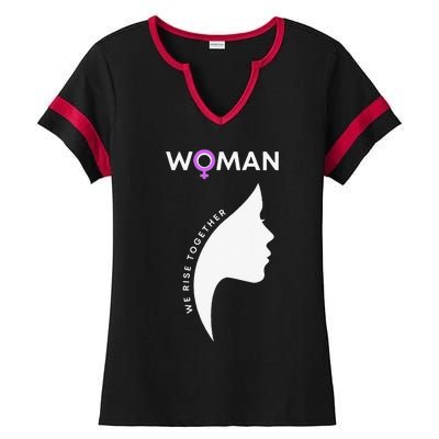 Woman We Rise Together, Gender Equality, Women's Rights Ladies Halftime Notch Neck Tee