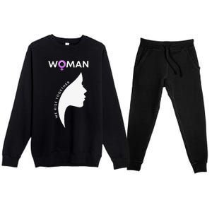 Woman We Rise Together, Gender Equality, Women's Rights Premium Crewneck Sweatsuit Set