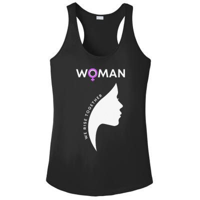 Woman We Rise Together, Gender Equality, Women's Rights Ladies PosiCharge Competitor Racerback Tank