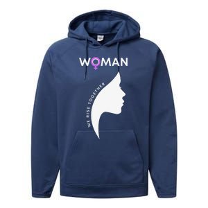 Woman We Rise Together, Gender Equality, Women's Rights Performance Fleece Hoodie