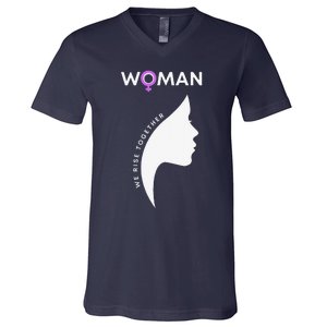 Woman We Rise Together, Gender Equality, Women's Rights V-Neck T-Shirt