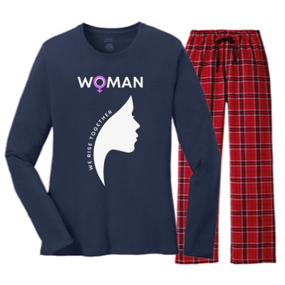 Woman We Rise Together, Gender Equality, Women's Rights Women's Long Sleeve Flannel Pajama Set 